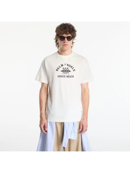 Tricou Palm Angels Surf Regular Tee Off White/ Black XL alb