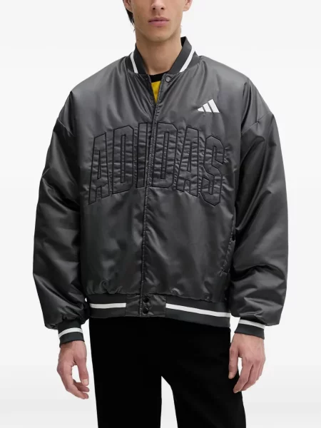 Geacă Adidas cu șireturi din piele de căprioară alb
