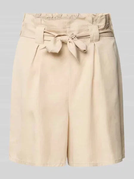 Szorty o kroju regular fit z wiązanym Tom Tailor Denim beżowe