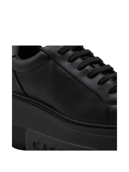 Sneakerși Casadei cu șireturi cu platformă din dantelă negru