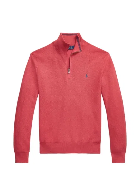 Tricou polo Polo Ralph Lauren cu glugă cu blană cu broderie roșu