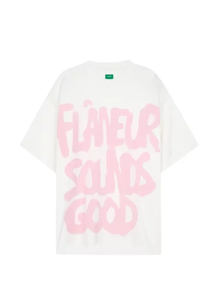 Tricou Flâneur cu imagine alb
