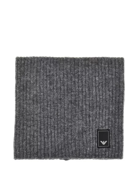 Fular Emporio Armani tricotate cu autograf gri