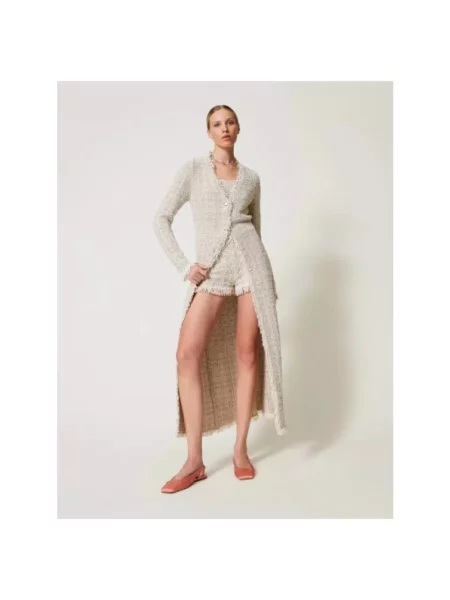 Sweter Twinset żakardowy szary