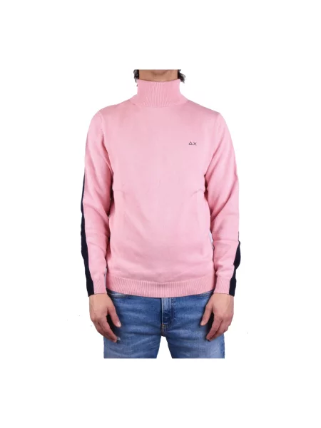 Sweter z golfem Sun68 do golfa różowy