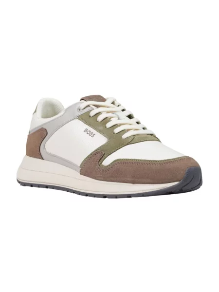 Sneakersy Boss skórzane beżowe