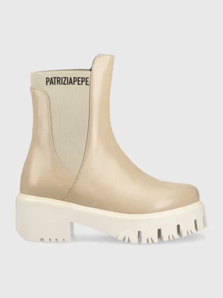 Patrizia Pepe ghete chelsea de piele bej