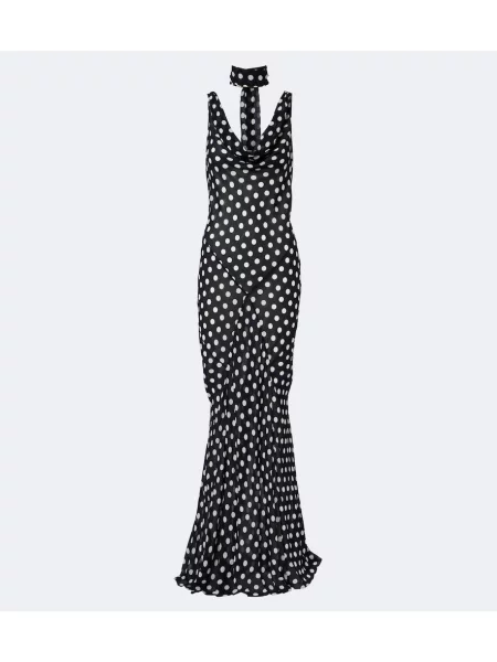 Rochie maxi Alexandra Miro cu buline negru