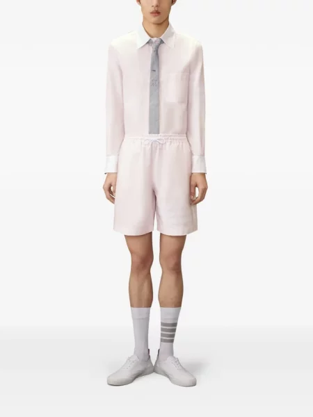 Cămașă Thom Browne din țesătură twill roz