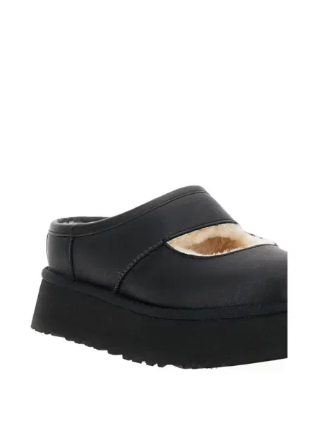 Papuci tip mules Ugg din piele cu platformă negru