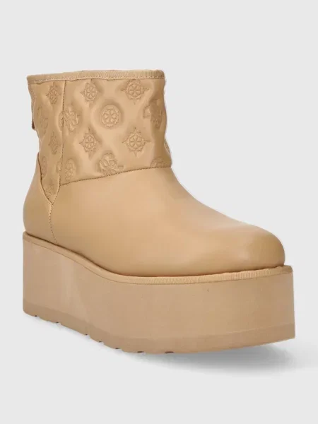 Botki Guess skórzane beżowe