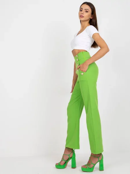 Pantaloni Fashionhunters de costum verde