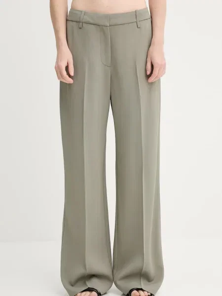 Samsoe Samsoe pantaloni SAESMERALDA lat high waist verde