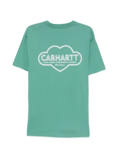 Тениска Carhartt Wip с принт със сърца зелено