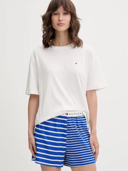 Piżama o kroju regular fit z czystej bawełny Tommy Hilfiger biała