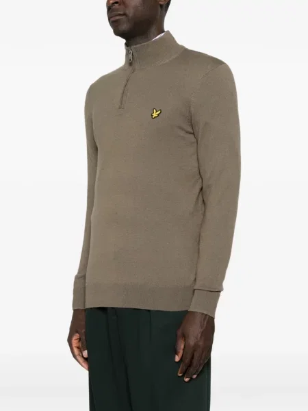 Pulover Lyle & Scott cu autograf verde