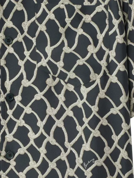 Cămașă Burberry de mătase verde