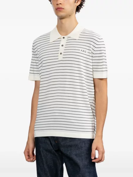Scurt tricou polo A.p.c. cu dungi alb