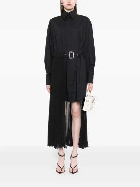 Rochie tip cămașă Karl Lagerfeld plisată de costum negru