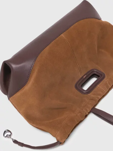 Замшевая сумка Maje коричневая