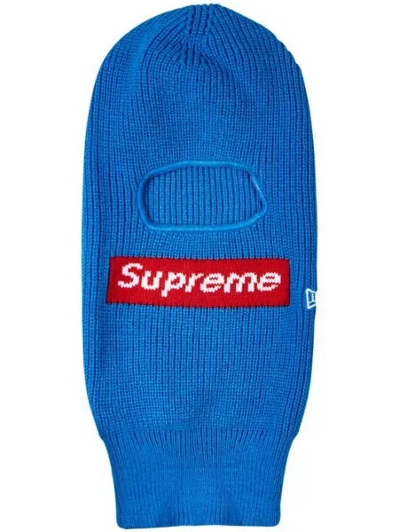 Căciulă Supreme tricotate cu autograf albastru