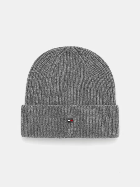 Кашмирена шапка Tommy Hilfiger сиво