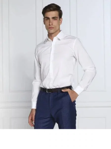 HUGO Cămașă | Extra slim fit alb