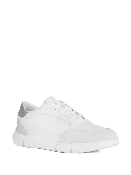 Sneakerși Geox din piele de căprioară alb