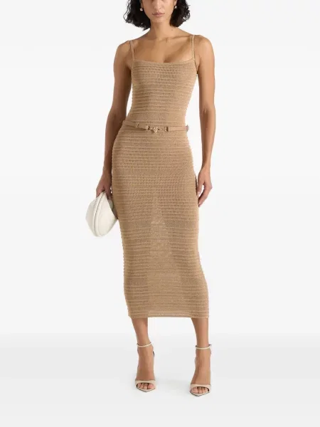 Cu centură rochie midi Manière De Voir tricotate