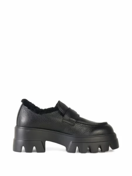 Loaferice Bogner od ovčje kože crna