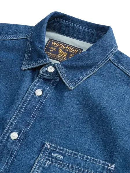Cămașă de blugi Woolrich albastru