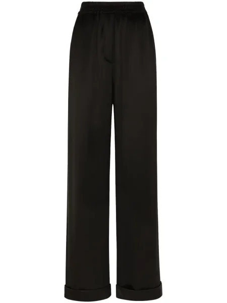 Pantaloni Dolce & Gabbana de mătase negru