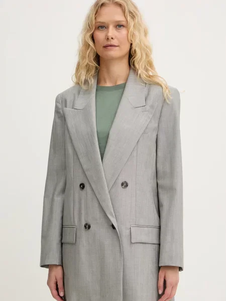 Marella sacou cu două rânduri de pentru femei cu mătase CERA gri