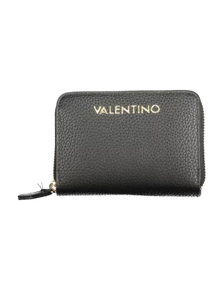 Lniany portfel Valentino z logo czarny