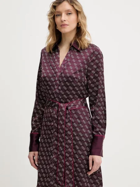 Guess sukienka BLERTA bordowa