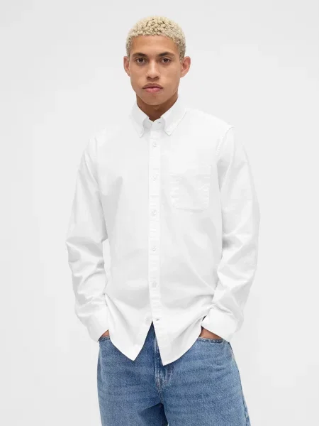 Cămașă Gap din țesătură twill albastru