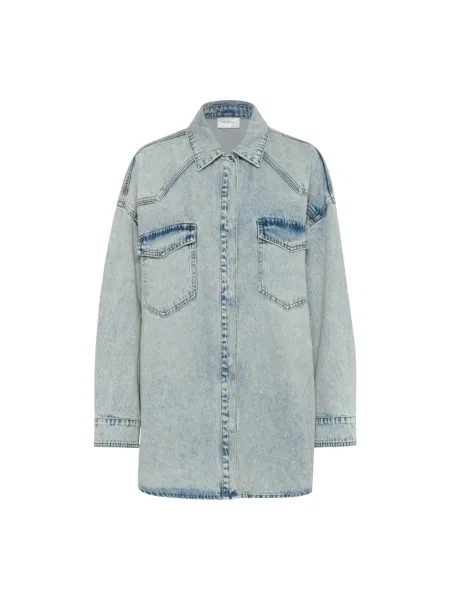 Gestuz koszula jeansowa relaxed z kołnierzykiem klasycznym niebieski