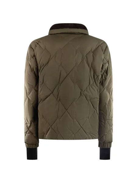 Gulerat matlasat geacă Moncler Grenoble de catifea cord verde