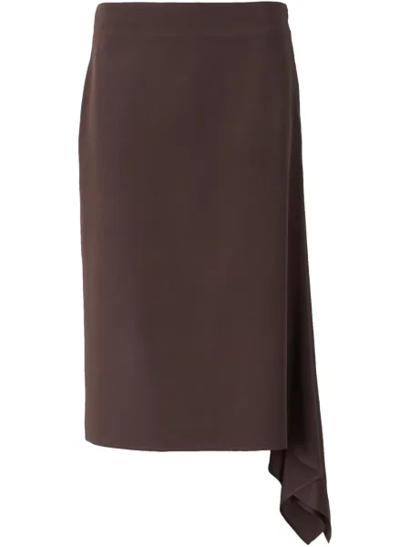 Fustă midi Peserico drapată până la genunchi maro