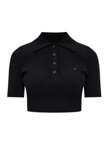 Krótki top Courreges z logo czarny
