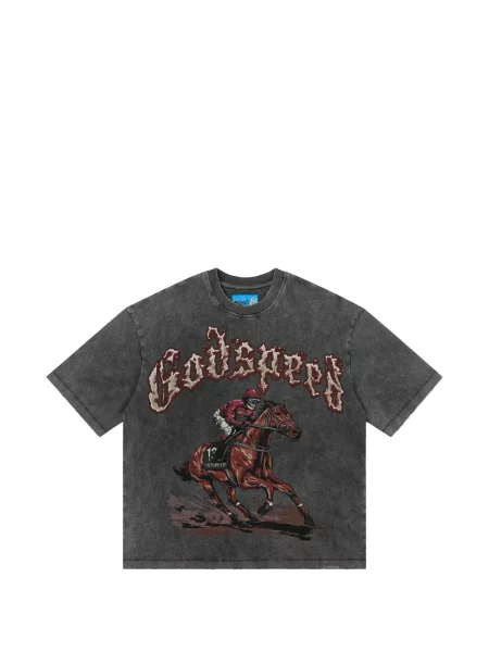 Tricou Godspeed cu imagine gri