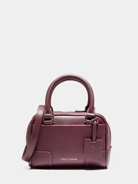 Кожаная сумка Cole Haan бордовая