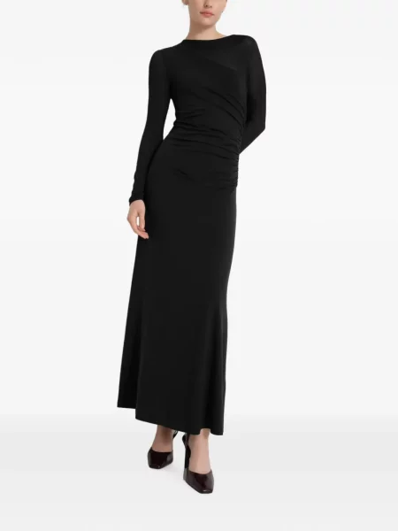 Lung rochie maxi Marcella cu volane negru