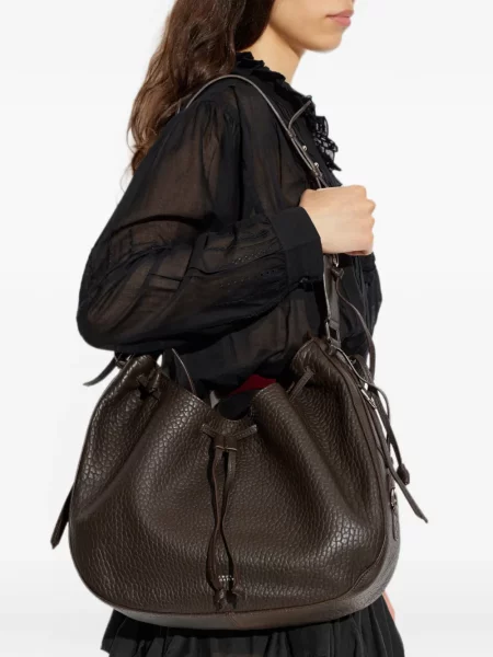 Geanta hobo Isabel Marant din piele maro