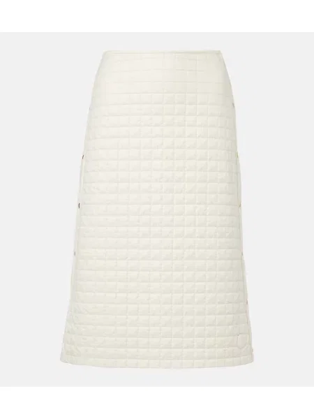 Fustă midi Moncler până la genunchi alb