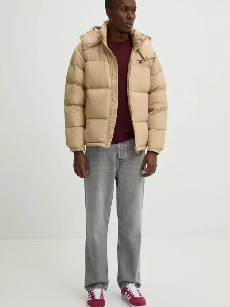 Tommy Jeans geacă cu puf pentru bărbați bej