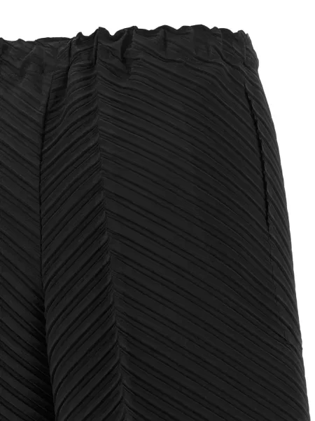 Pantaloni Issey Miyake cu model herringbone negru