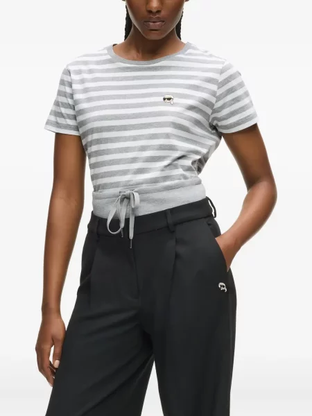 Tricou Karl Lagerfeld cu dungi gri