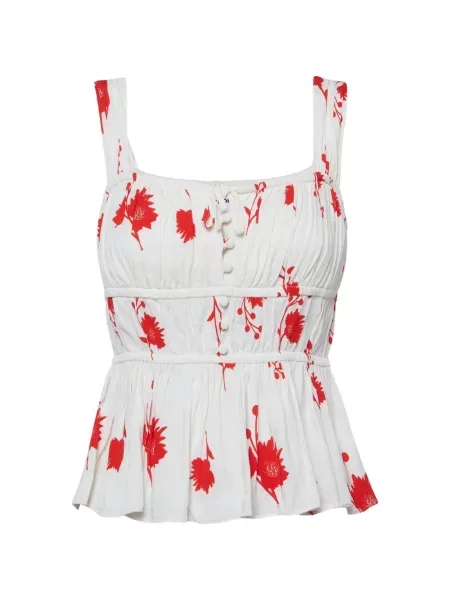Top Self-portrait cu model floral cu imagine alb