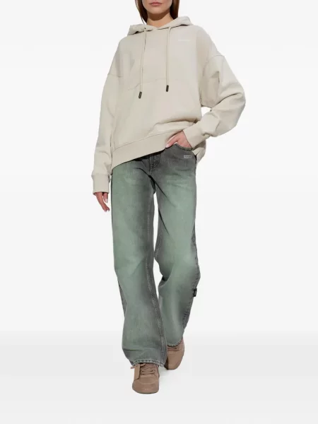 Hanorac cu glugă Off-white cu imagine cu cordon alb